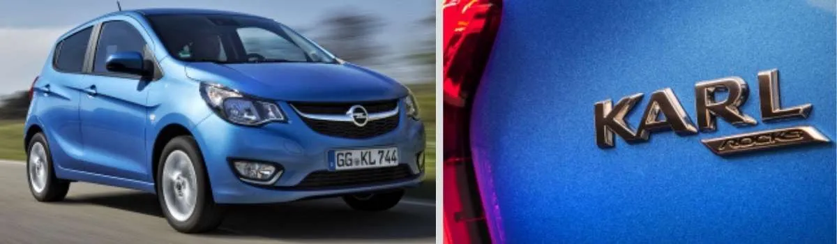 Opel Karl azul con detalle