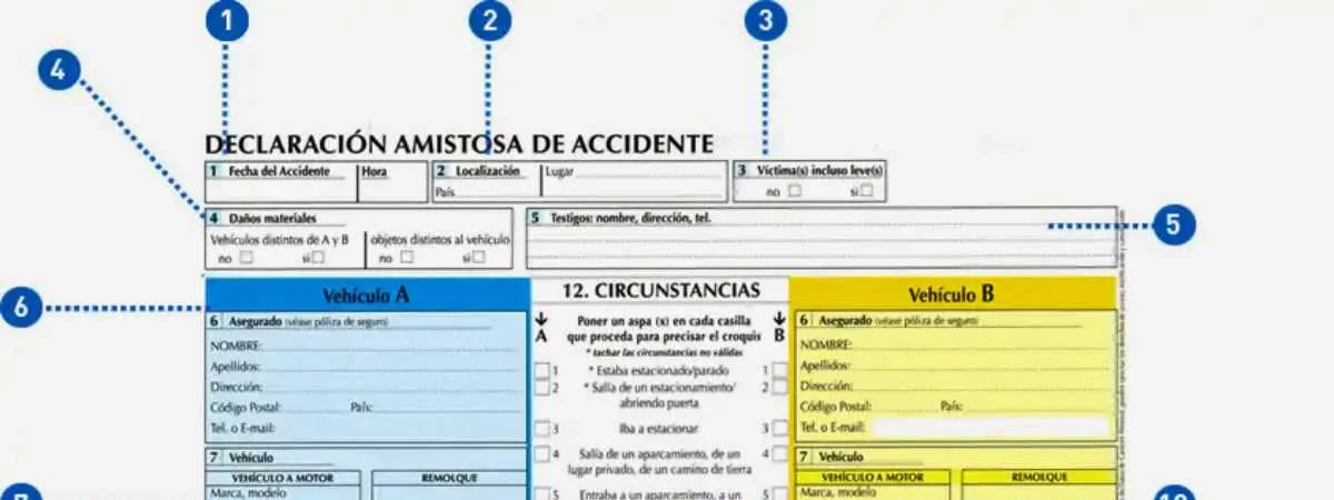 qué datos poner en un parte amistoso seguro