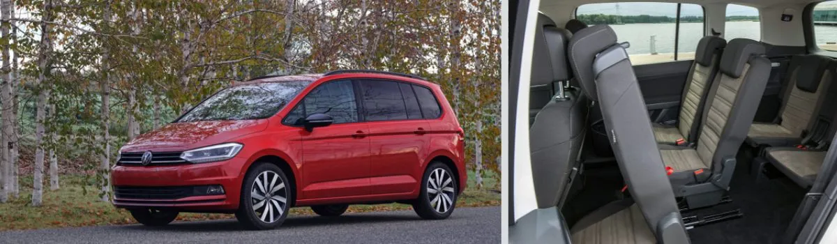 Volkswagen Touran rojo y su interior